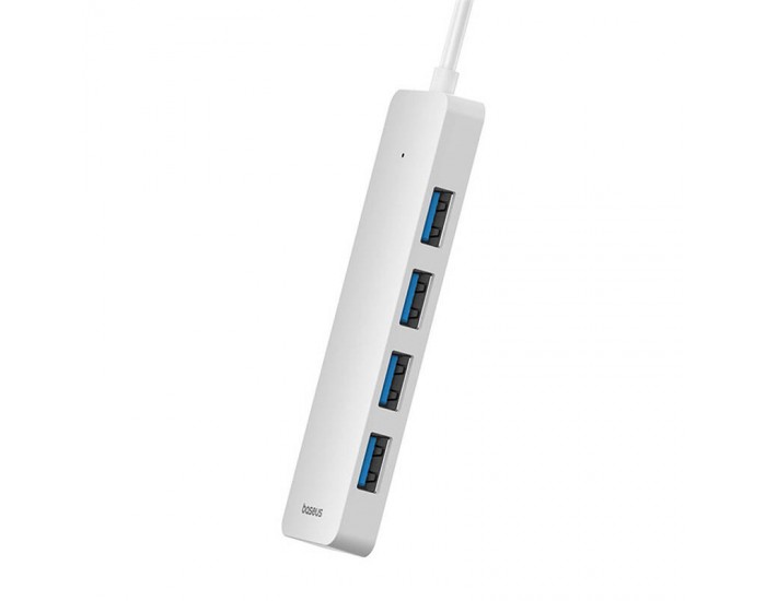 USB хъб Baseus 4 в 1 UltraJoy Lite USB-А към USB 3.0, 15 см B0005280B211-00 - бял