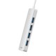 USB хъб Baseus 4 в 1 UltraJoy Lite USB-А към USB 3.0, 15 см B0005280B211-00 - бял