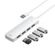 USB хъб Baseus 4 в 1 UltraJoy Lite USB-А към USB 3.0, 15 см B0005280B211-00 - бял