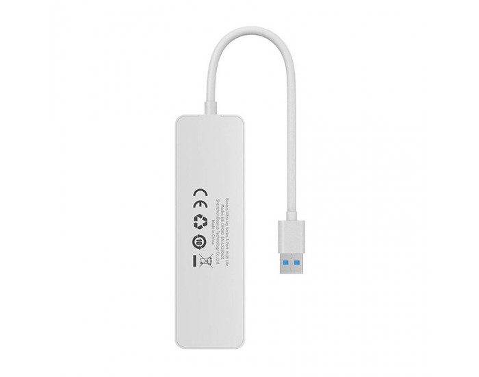 USB хъб Baseus 4 в 1 UltraJoy Lite USB-А към USB 3.0, 15 см B0005280B211-00 - бял
