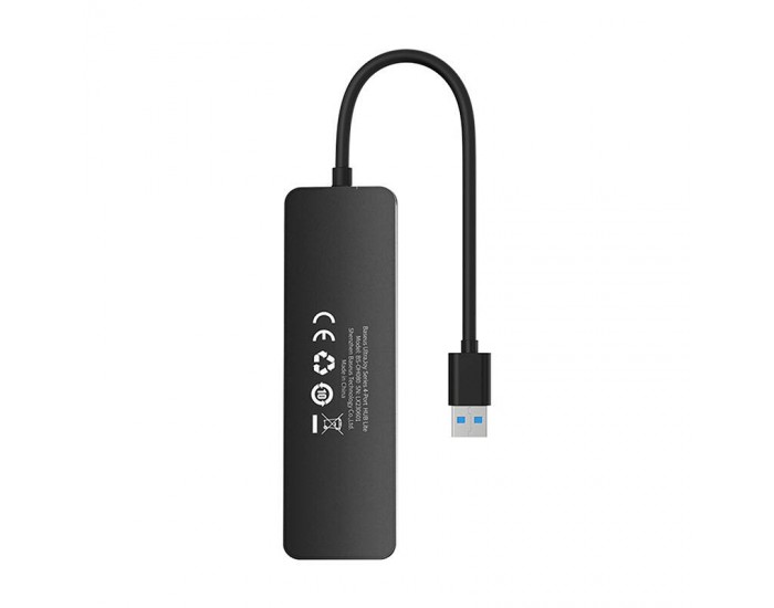 USB хъб Baseus 4 в 1 UltraJoy Lite USB-А към USB 3.0, 15 см B0005280B111-00 - черен