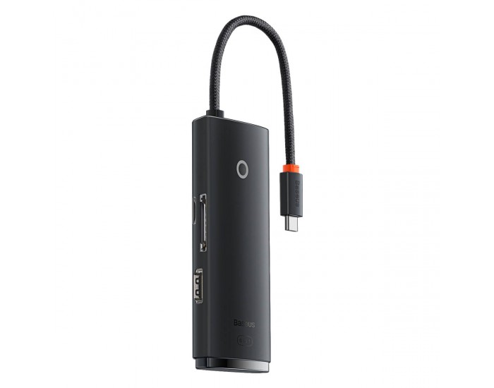 USB хъб Baseus WKQX050001 Type-C Lite Series 6 в 1, мултифункционален, черен