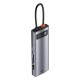 USB хъб Baseus Type-C 9 в 1 с USB Type-C PD/3x USB 3.2 Gen 1/RJ45 1 Gbps/VGA FHD 60 Hz/HDMI 4k 30 Hz/TF/SD