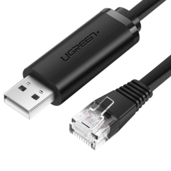 Мрежов кабел UGREEN CM204 USB - RJ45, конзолен 1.5м - черен - Офис