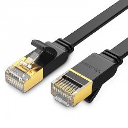 Мрежов кабел Ugreen Cat 7 U/FTP NW106 11260B с плосък дизайн 1 м - черен - Офис