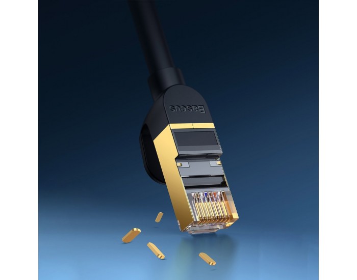 Мрежов кабел Baseus WKJS010001 CAT7 High Speed ​​RJ45 10Gbps 0.5m черен