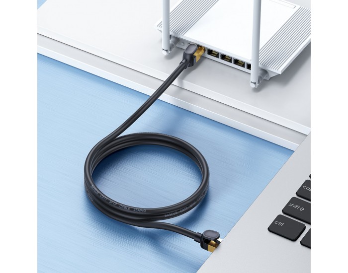 Мрежов кабел Baseus WKJS010001 CAT7 High Speed ​​RJ45 10Gbps 0.5m черен