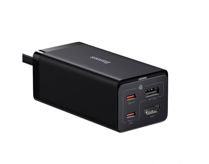 Зарядно устройство Baseus GaN5 Pro HUB HDMI 2 x USB-C / USB-A / HDMI 4K 30Hz 1.5м + USB-C кабел - USB-C 100W 40Gb/s USB4 1м CCGP110201 - черно