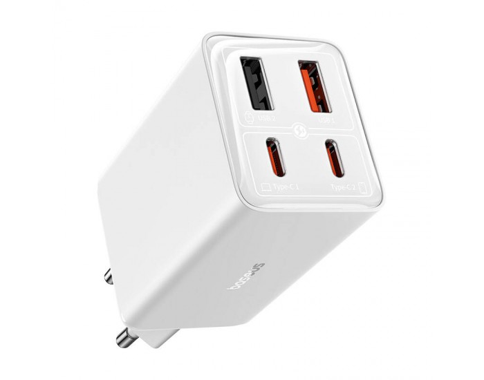 Зарядно устройство Baseus GAN6 Pro, 2xUSB-C + 2xUSB, 65W P10162701213-00 - бяло