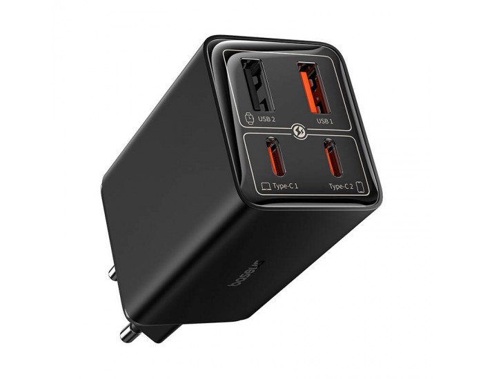 Зарядно устройство Baseus GAN6 Pro, 2xUSB-C + 2xUSB, 65W P10162701113-00 - черно
