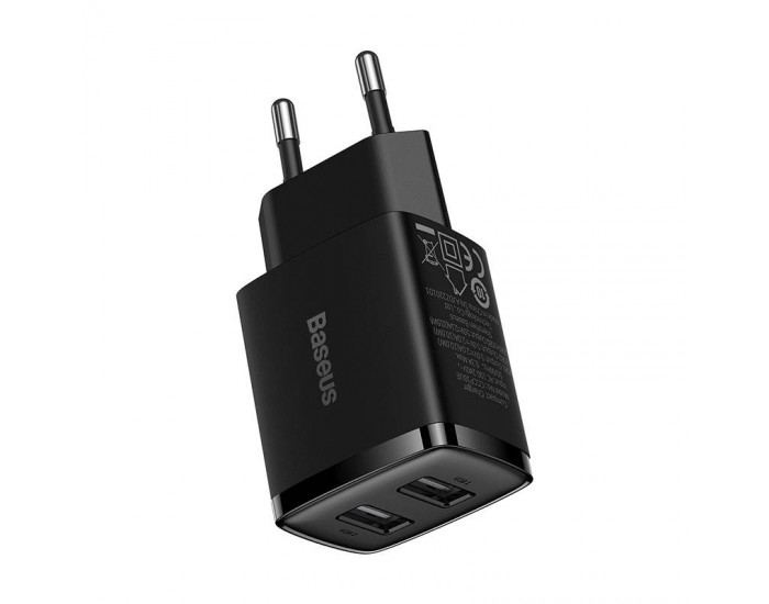 Зарядно устройство Baseus, 2x USB, 10,5 W CCXJ010201 - черно