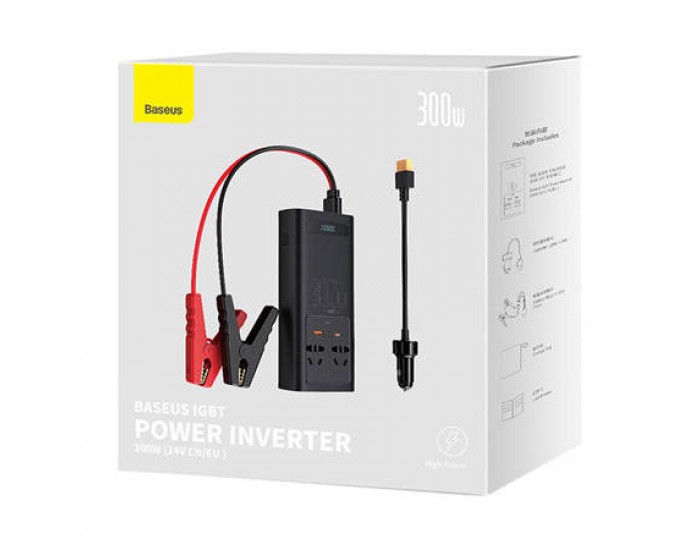 Baseus IGBT захранващ инвертор 300W (24V CN/EU ) C00337600111-00 - черен