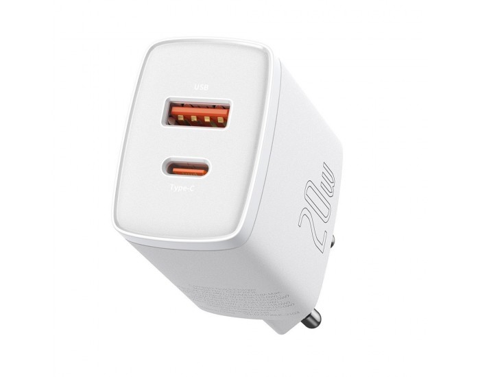 Зарядно устройство Baseus USB към USB Type C 20W 3A Quick Charge 3.0 CCXJ-B02 - бяло