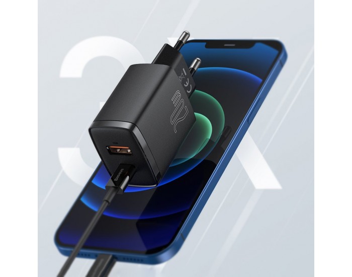Зарядно устройство Baseus USB към USB Type C 20W 3A Quick Charge 3.0 CCXJ-B02 - бяло