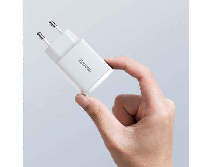 Зарядно устройство Baseus USB към USB Type C 20W 3A Quick Charge 3.0 CCXJ-B02 - бяло