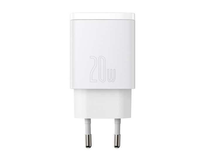 Зарядно устройство Baseus USB към USB Type C 20W 3A Quick Charge 3.0 CCXJ-B02 - бяло