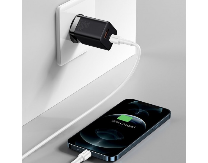 Зарядно устройство Baseus Super Pro USB-A към USB-C 30W CCSUPP-E01 - черно