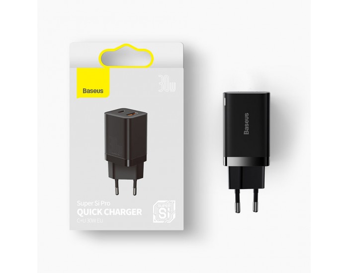 Зарядно устройство Baseus Super Pro USB-A към USB-C 30W CCSUPP-E01 - черно