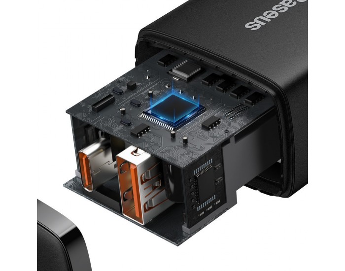 Зарядно устройство Baseus USB към USB Type C 20W 3A Quick Charge 3.0 CCXJ-B01 - черно
