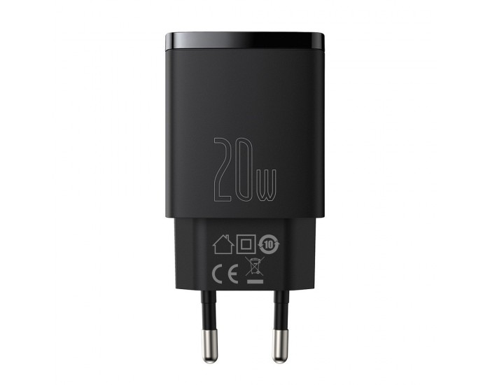 Зарядно устройство Baseus USB към USB Type C 20W 3A Quick Charge 3.0 CCXJ-B01 - черно
