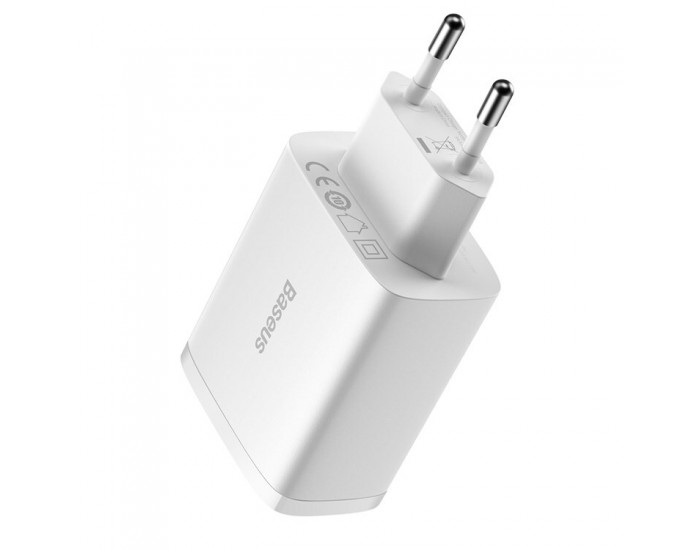 Зарядно устройство Baseus Compact CCXJ020102 USB троен порт, 17W, бяло