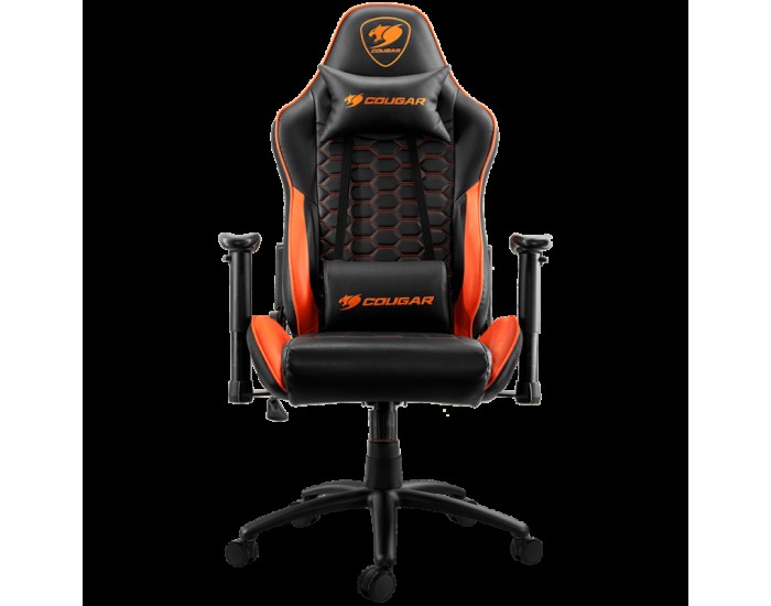 COUGAR OUTRIDER - Orange, Gaming Chair, Premium PVC Leather, Head and Lumbar Pillow, High Density Shaping Foam, Continuous 180º Reclining, Adjustable Tilting Resistancer, 2 Direction Adjustable armrest, Full Steel Frame, Class 4 Gas Lift Cylinder COUGAR OUTRIDER - Orange, Gaming Chair, Premium PVC Leather, Head and Lumbar Pillow, High Density Shaping Foam, Continuous 180º Reclining, Adjustable Tilting Resistancer, 2 Direction Adjustable armrest, Full Steel Frame, Class 4 Gas Lift Cylinder