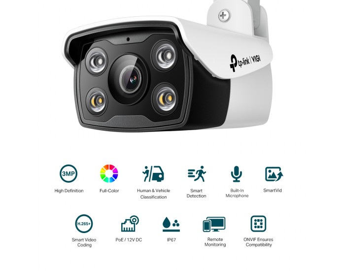 3MP външна IR булет мрежова камера TP-Link VIGI C330(4mm)