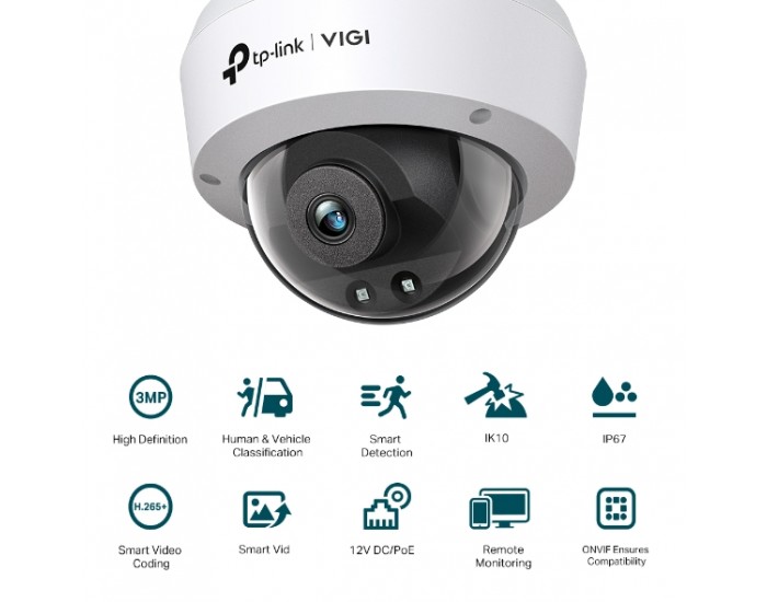 3MP IR куполна мрежова камера TP-Link VIGI C230I(2.8mm)