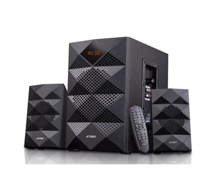 Multimedia Bluetooth Speakers F&D A180X (2.1 Channel Surround, 42W, 200-20KHz, Subwoofer: 50-118Hz, Bluetooth 4.0, USB card reader, FM, digital, Remote Control, Wooden, Black)
