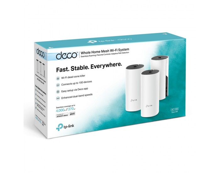 Безжична Wi-fi система TP-Link Deco M4 AC1200 (3-pack)