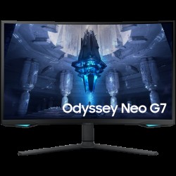 Monitor LED Samsung LS32BG750NPXEN Odyssey G75NB, 32" UHD Curved 1000R 16:9 (3840x2160) VA 165Hz, 350 cd/㎡, 1m:1, Q HDR 2000, 1ms (GTG), 178/178, FreeSync PP, 1xDP 2xHDMI, 2xUSB 3.0 , 3.5 Jack, Tilt/Pivot/Swivel/HeightAdj (120mm), VESA 100x100, 3Y - Офис техника