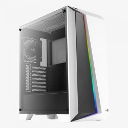 Кутия за настолен компютър Aerocool Cylon Pro RGB прозрачен панел от закалено стъкло CYLON-PRO-G-WT-V2 - бяла - Аксесоари, Кутии, Вентилатори