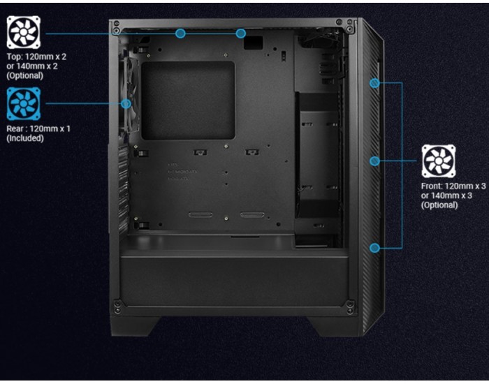Кутия за настолен компютър Aerocool Cylon Pro RGB прозрачен панел от закалено стъкло CYLON-PRO-G-WT-V2 - бяла