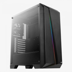 Кутия за настолен компютър Aerocool Cylon Pro RGB прозрачен панел от закалено стъкло CYLON-PRO-G-BK-V2 - черна - Аксесоари, Кутии, Вентилатори