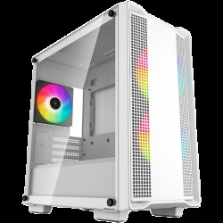 DeepCool CC360 ARGB WH, Mid Tower, Mini-ITX/Micro-ATX, 1xUSB3.0, 1xUSB2.0, 1xAudio, 3x120mm Pre-Installed ARGB Fans, Tempered Glass, Mesh Panel, White - Аксесоари, Кутии, Вентилатори