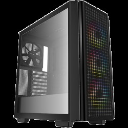 DeepCool CG540, Mid Tower, Mini-ITX/Micro-ATX/ATX/E-ATX, 2xUSB3.0, 1xAudio, 3x120mm Pre-Installed ARGB Fans + 1x140mm Black Fan, Tempered Glass, Mesh Panel, Black - Аксесоари, Кутии, Вентилатори