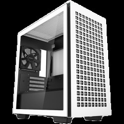 DeepCool CH370 WH, Mid Tower, Mini-ITX/Micro-ATX, 2xUSB3.0, 1xAudio, 1x120mm Pre-Installed Black Fan, Tempered Glass, Mesh Panel, White - Аксесоари, Кутии, Вентилатори