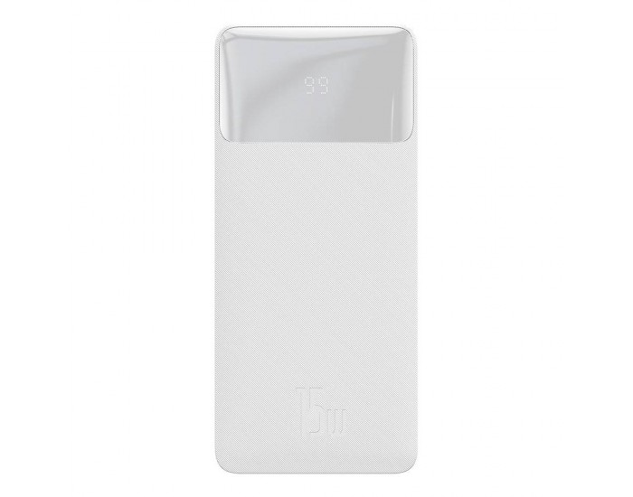 Външна батерия Baseus Bipow Digital Display 10000 mAh 15W 2 USB / USB-C PPDML-I02 - бяла