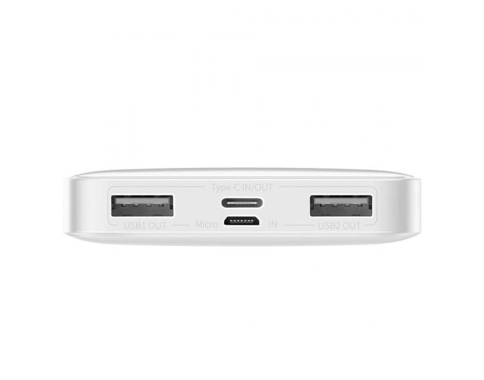 Външна батерия Baseus Bipow Digital Display 10000 mAh 15W 2 USB / USB-C PPDML-I02 - бяла