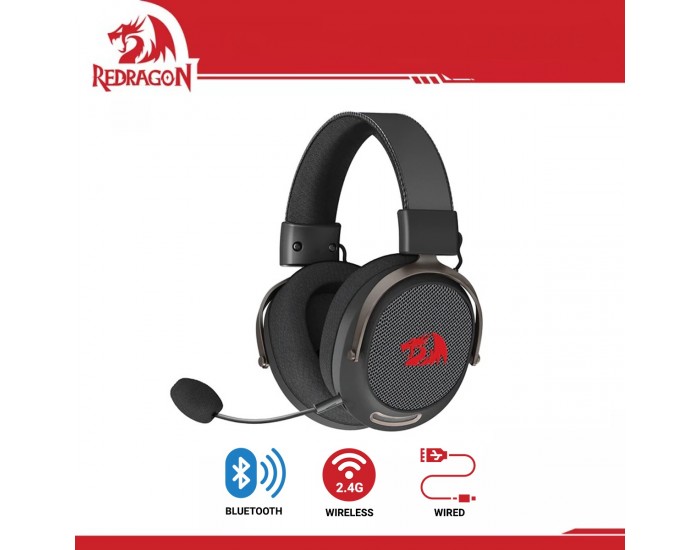 Геймърски слушалки Redragon Arrow H858 кабелни и безжични - черни