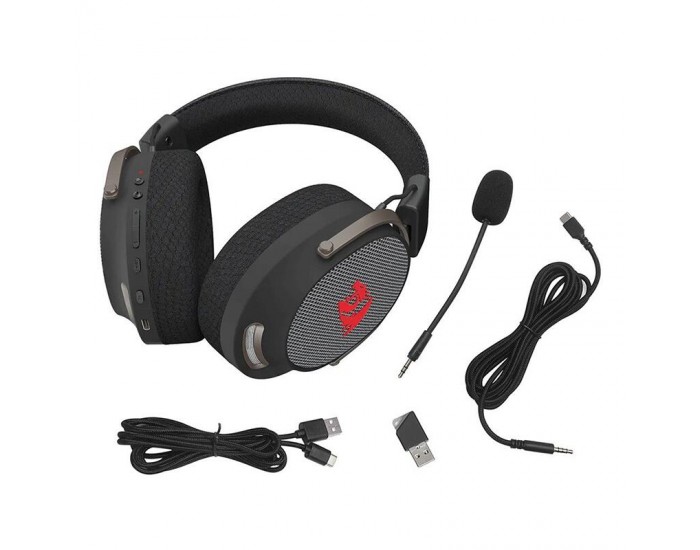 Геймърски слушалки Redragon Arrow H858 кабелни и безжични - черни