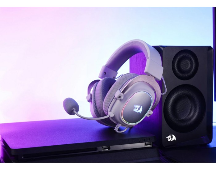 Геймърски слушалки Redragon H510W-RGB Zeus X RGB - бели