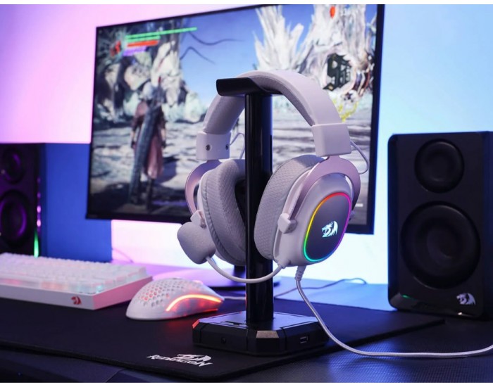 Геймърски слушалки Redragon H510W-RGB Zeus X RGB - бели