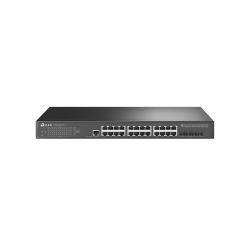 24-портов комутатор TP-Link TL-SG3428X-UPS JetStream Gigabit L2+ управляван с 4 10GE SFP+ слота и UPS захранване - Офис техника