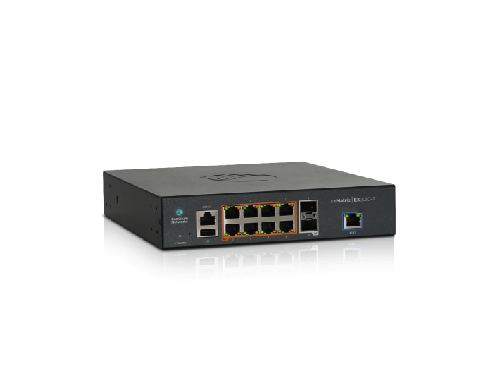 8-PoE портов комутатор Cambium Networks cnMatrix EX2010-P с 2 SFP порта