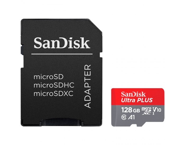 SANDISK 128GB microSDHC Card with Adapter