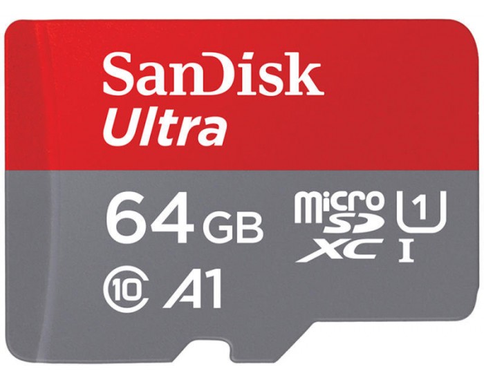 SanDisk Ultra microSDXC 64GB + SD Adapter 140MB/s A1 Class 10 UHS-I; EAN:619659200541 SanDisk Ultra microSDXC 64GB + SD Adapter 140MB/s A1 Class 10 UHS-I; EAN:619659200541