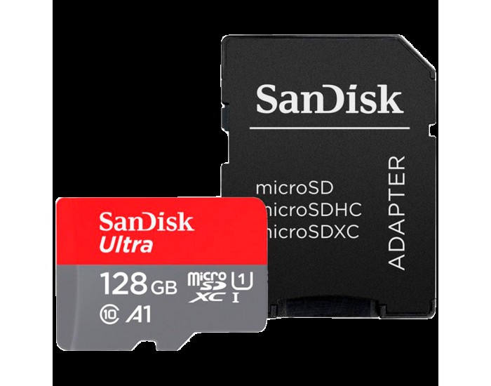 SanDisk Ultra microSDXC 128GB + SD Adapter 140MB/s  A1 Class 10 UHS-I; EAN:619659200558