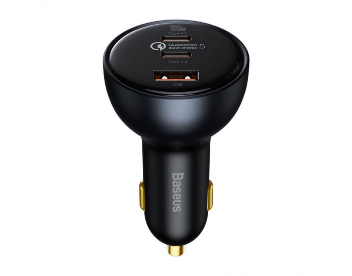 Зарядно за кола Baseus Qualcomm Quick Charge 5 USB, 2x USB-C, 160W TZCCZM-0G - сиво