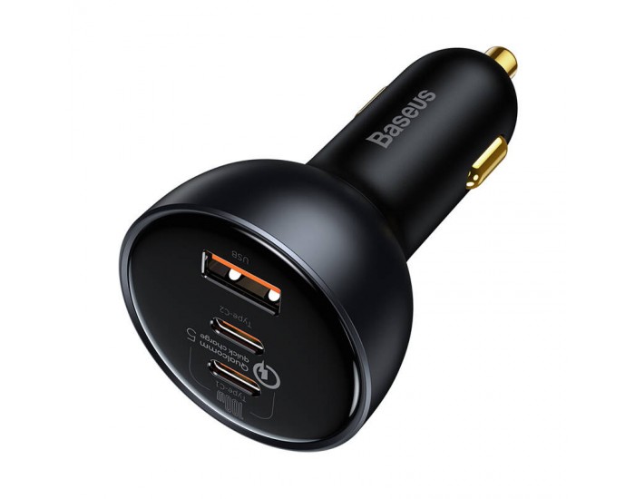 Зарядно за кола Baseus Qualcomm Quick Charge 5 USB, 2x USB-C, 160W TZCCZM-0G - сиво